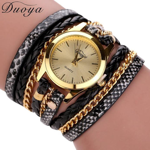 Duoya selling luxury fashion heart pendant women watches