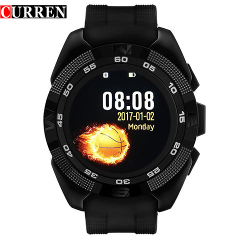 Curren Smart Phone Watch Men Watch Heart Rate Step Counter Stopwatch Ultra thin Bluetooth Wearable Devices Sport For IOS Android