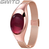 GIMTO Fashion Luxury Smart Women Bracelet Watch Rose Gold Narrow Band Bluetooth Smart Device for IOS Android & Phone Waterproof