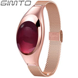 GIMTO Fashion Luxury Smart Women Bracelet Watch Rose Gold Narrow Band Bluetooth Smart Device for IOS Android & Phone Waterproof