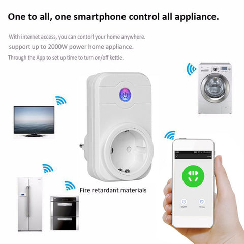 EU US UK Plug 2000W WIFI Smart Socket Home Automation Phone App Timing Switch 100-240V Wifi Socket Plug